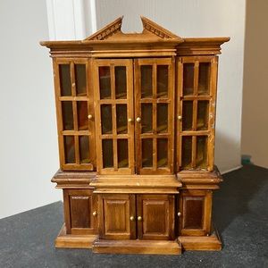 Dollhouse miniature living room den china cabinet